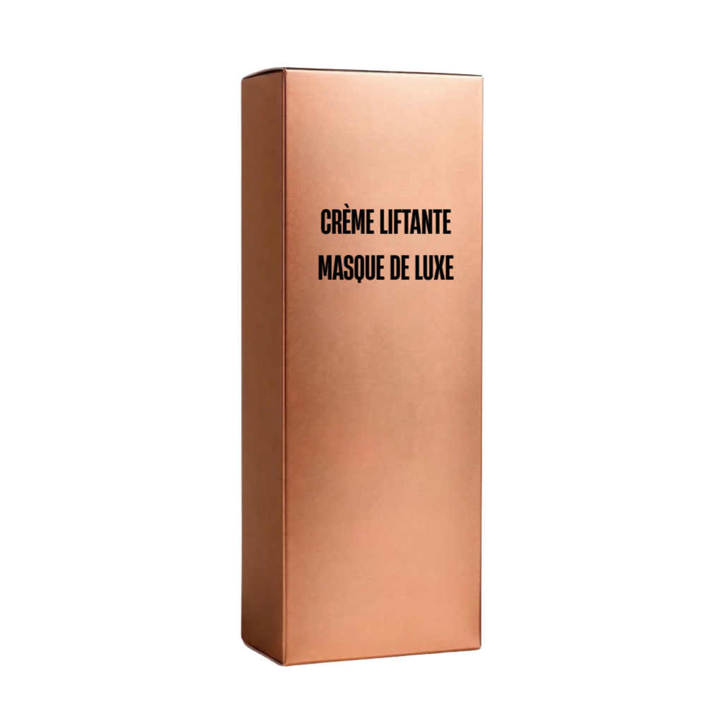 Crème masque liftante premium emballage de luxe, conçu pour un teint lisse et lumineux.