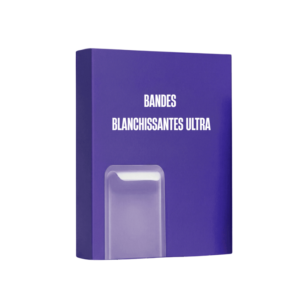 Emballage des Bandes blanchissantes ultra pour un sourire éclatant et soigné.