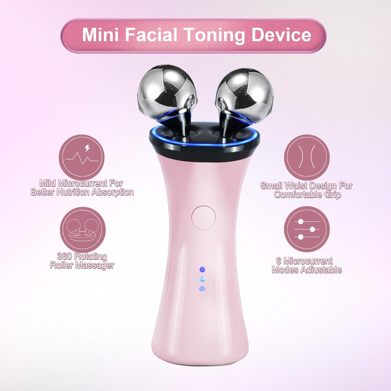 Autera – Appareil de massage facial microcourant, dispositif de tonification facial miniature avec technologie de microcourants.