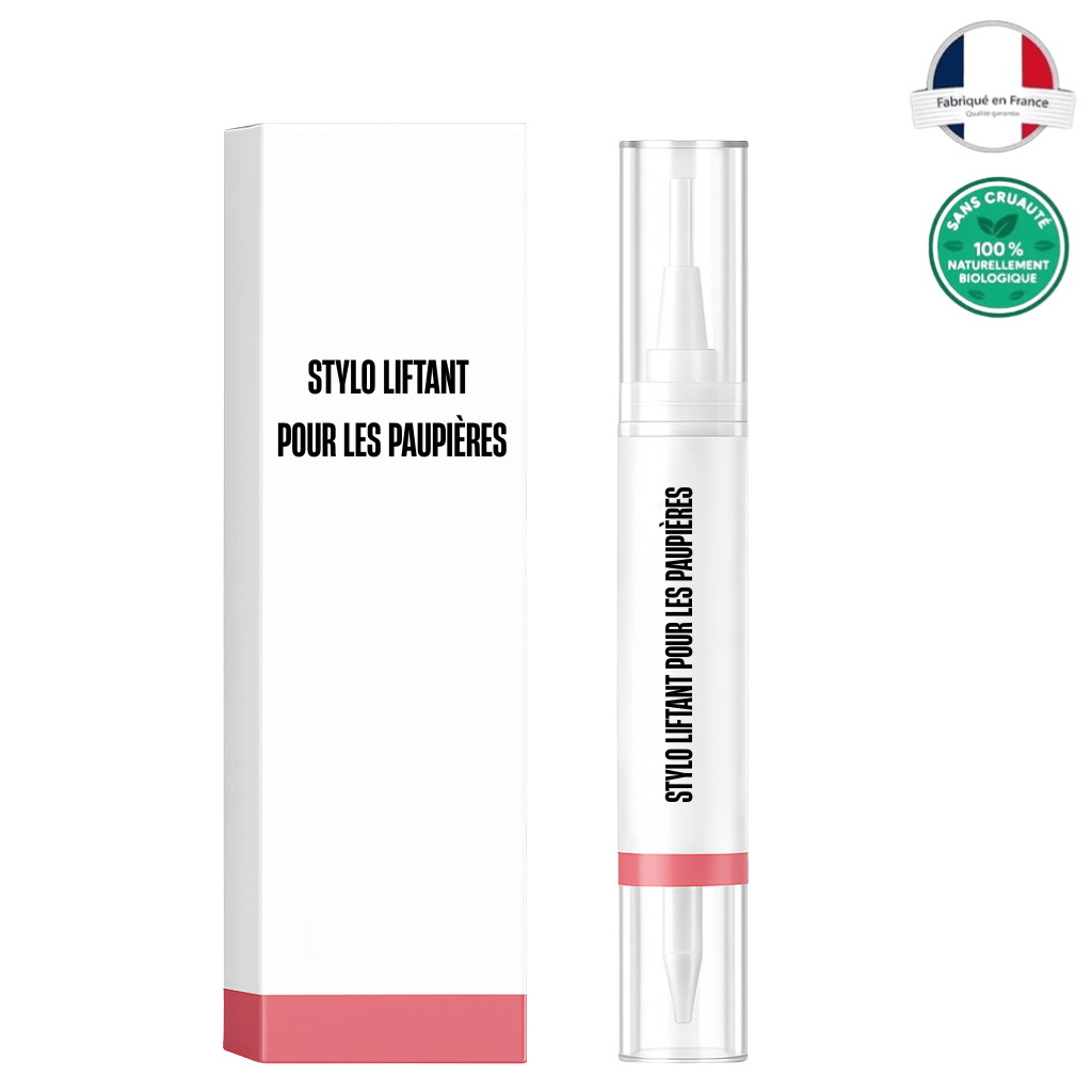 Stylo liftant pour les paupières - produit de beauté en tube, packaging élégant et minimaliste.
