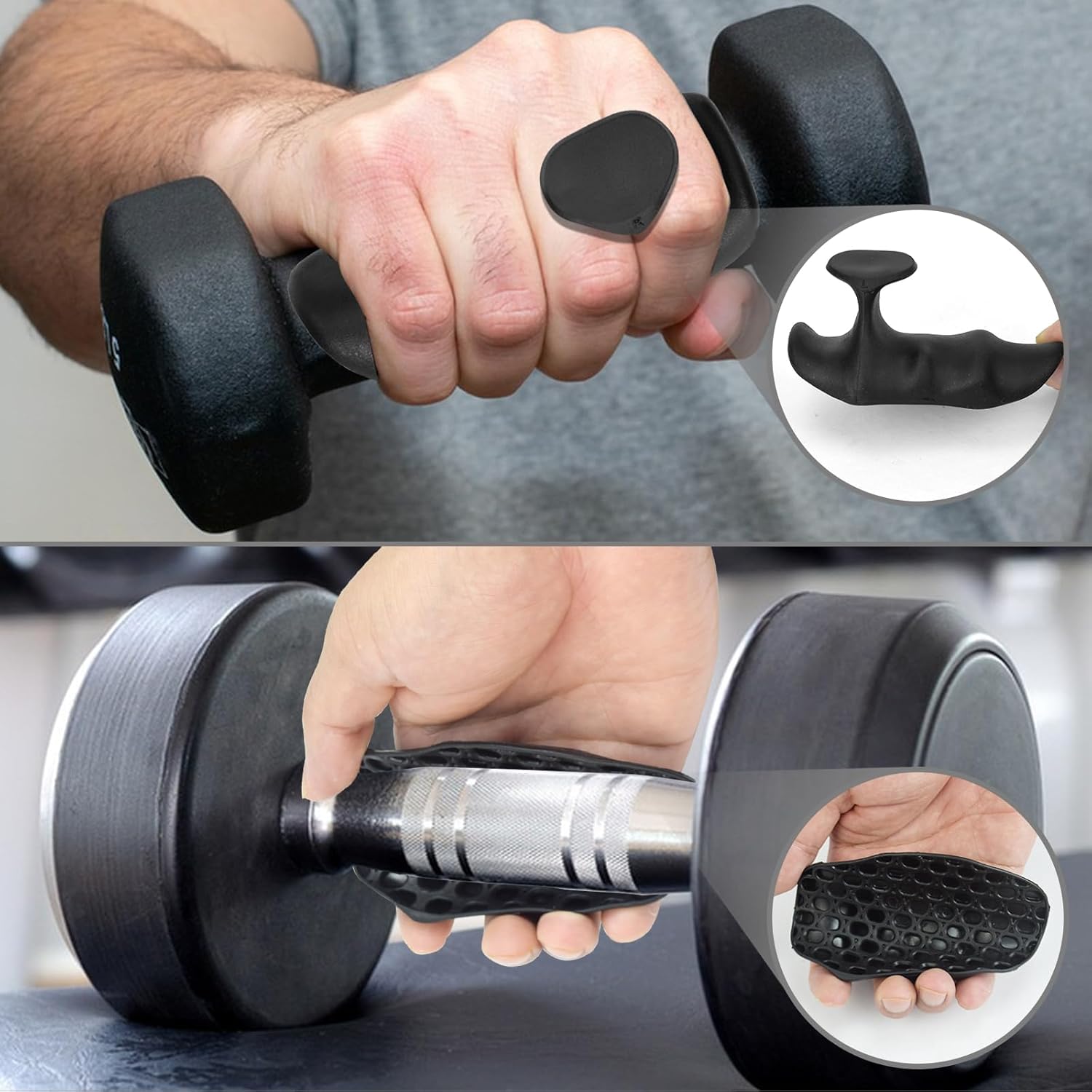 Autera GripForce™ gloves enhancing grip while lifting weights with ergonomic design and fingerless coverage.