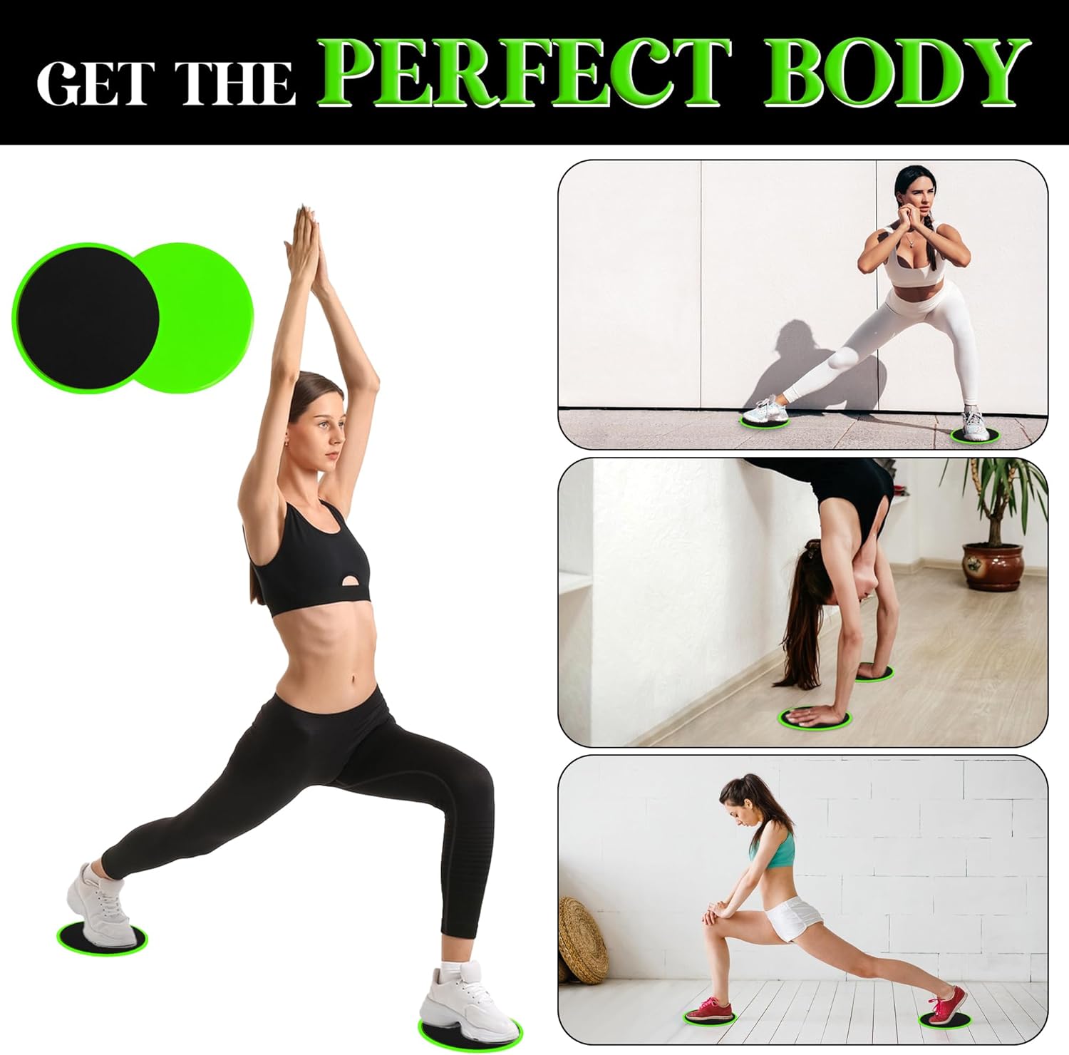 Autera GlideCore™ used for body workouts showcasing balance and strength training exercises.