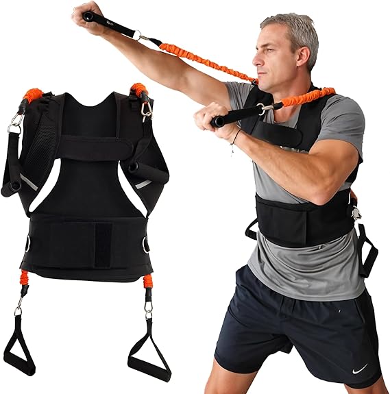 Autera AlignVest™ adjustable posture corrector in use, supporting back and shoulders during exercise.