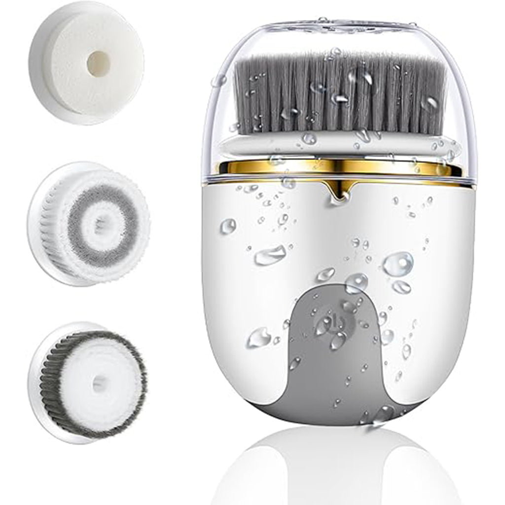 Autera PureClean facial cleansing brush with soft silicone bristles and interchangeable heads for deep cleansing.