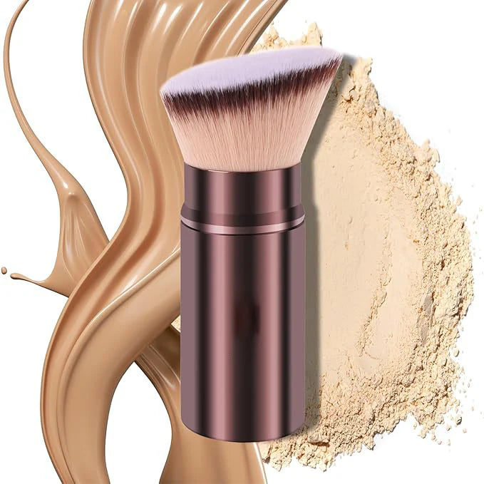 Autera GlideBrush makeup brush with synthetic fibers, designed for smooth foundation and powder application.