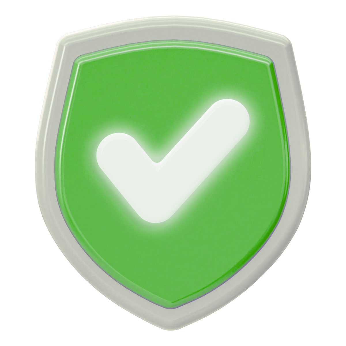 Icône de protection avec un symbole de coche sur fond vert, représentant la sécurité et la confiance.
