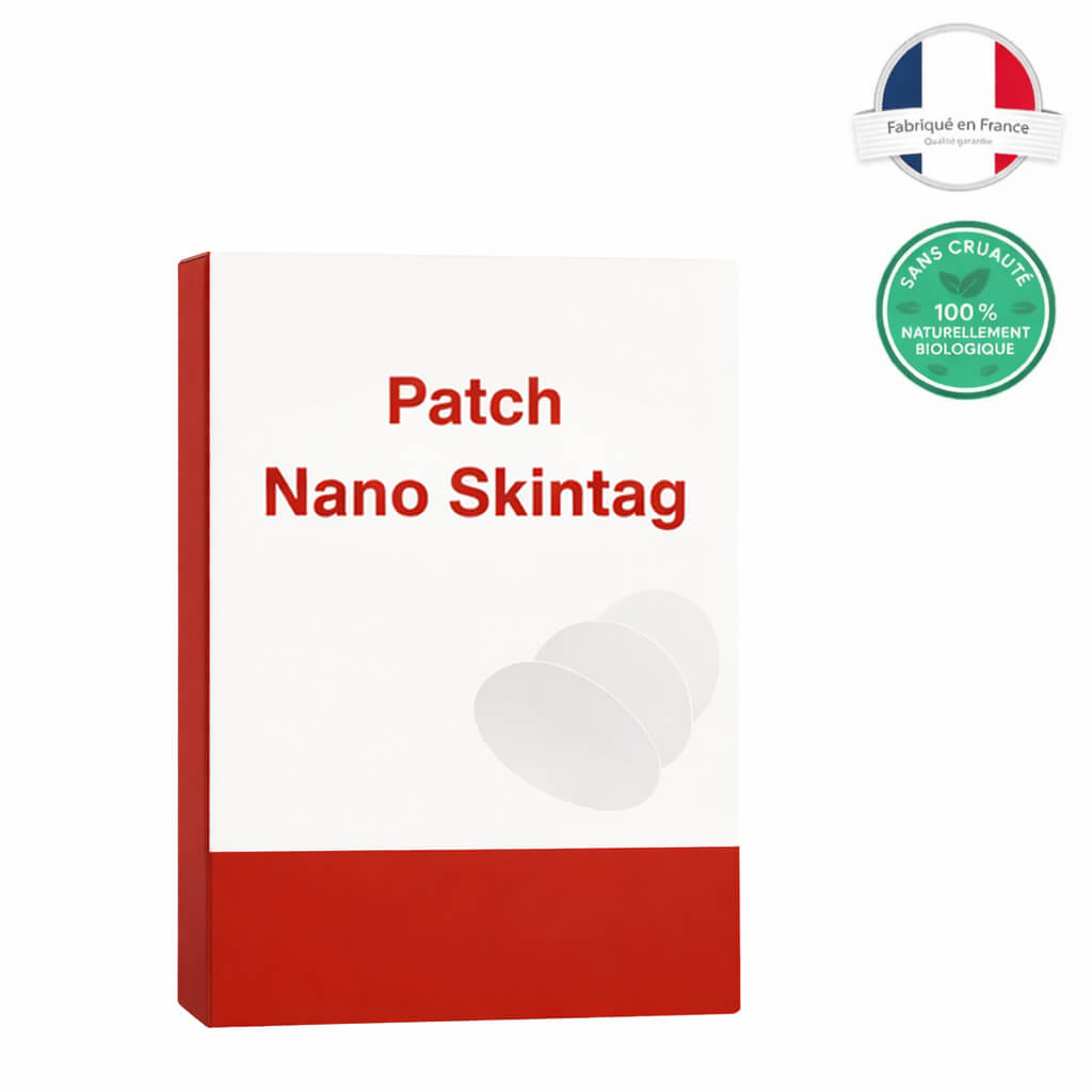 Patch Nano Skintag packaging, featuring a clean design and French manufacturing emblem.