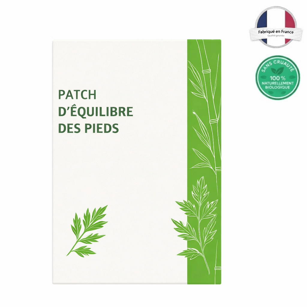 Patch d’Équilibre des Pieds, produit cosmétique pour une peau lisse et bien soignée, fabriqué en France.