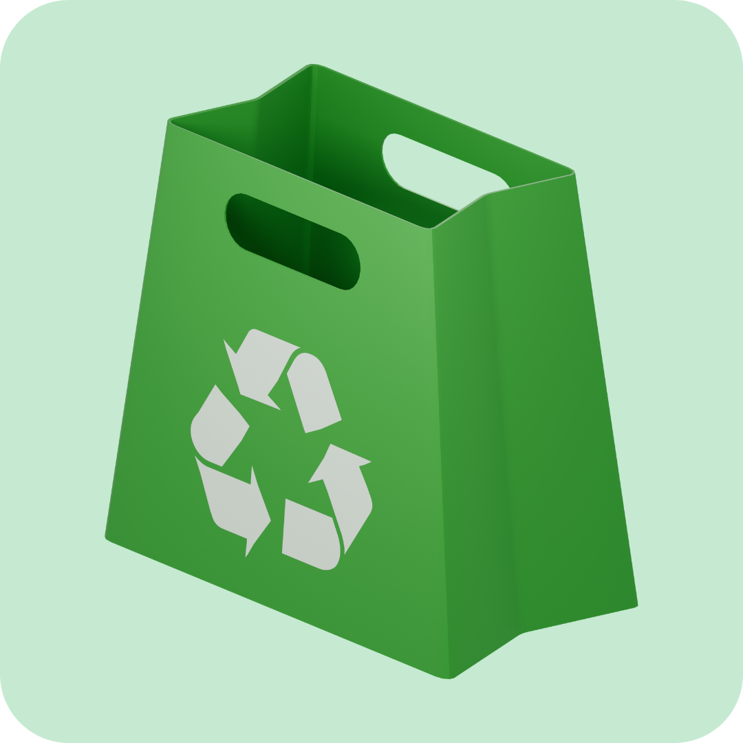 Sac de recyclage vert avec logo pour l'Emballage Écoresponsable.